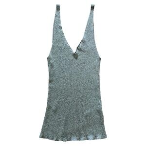 Gray stretchy Knit Sleeveless Top